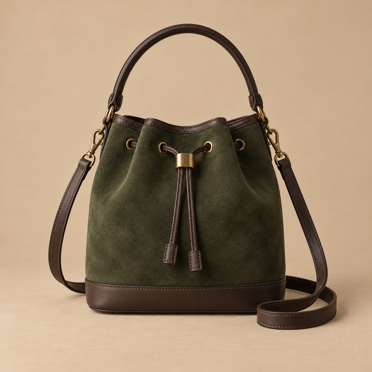 Sera Moss Suede Bucket
