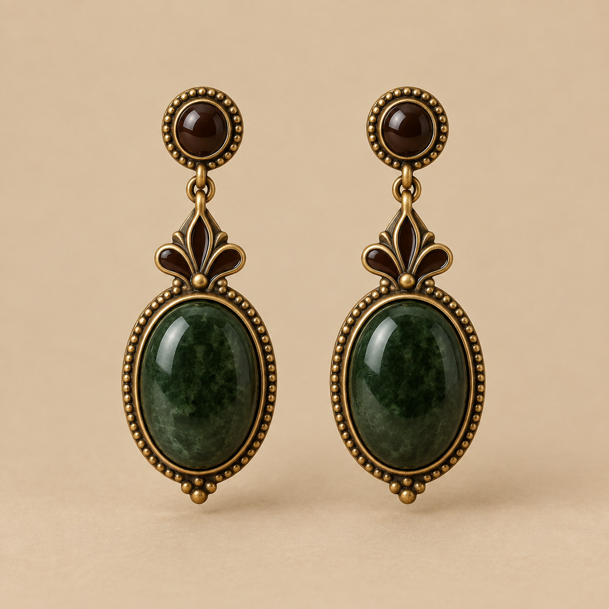 Terra Forest Brass Earrings